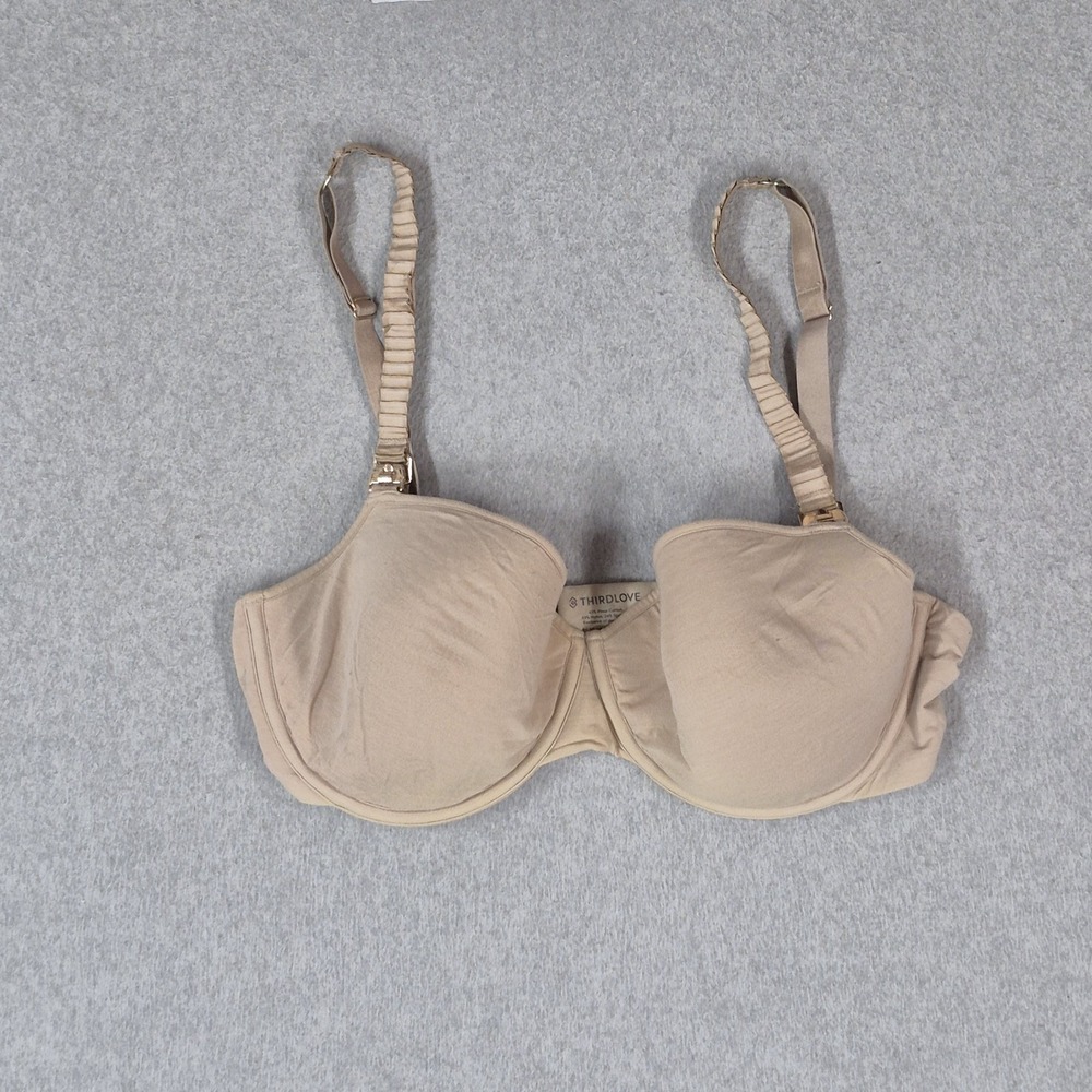 Thirdlove Women Bra 34E Beige Classic 24 7 Nursing T Shirt Underwired